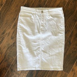 White Denim Pencil Skirt